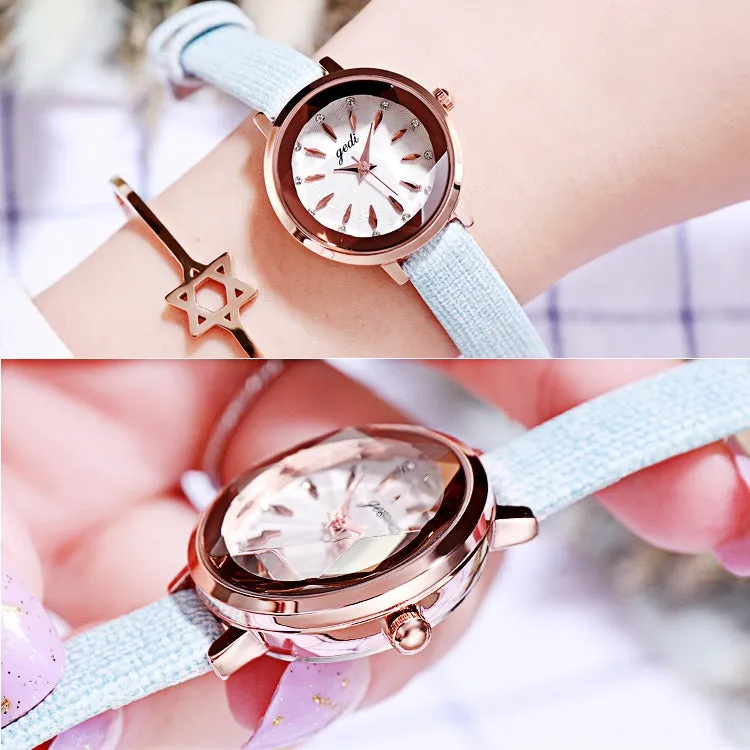 Round Dial Ultra-thin Strap Women's Watch