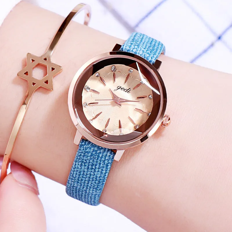 Round Dial Ultra-thin Strap Women's Watch