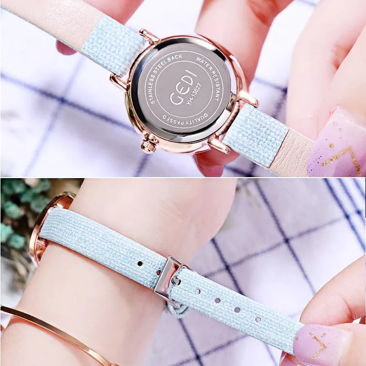 Round Dial Ultra-thin Strap Women's Watch