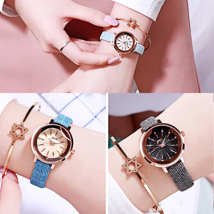 Round Dial Ultra-thin Strap Women's Watch