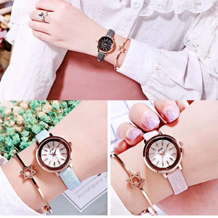 Round Dial Ultra-thin Strap Women's Watch