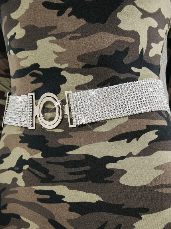 Round Diamond Buckle Belt