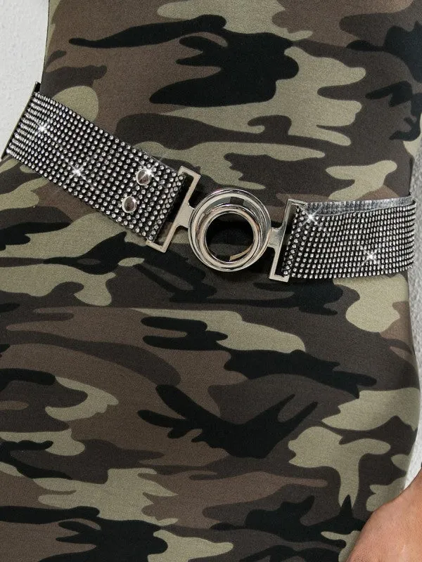 Round Diamond Buckle Belt