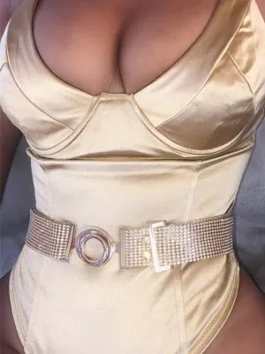 Round Diamond Buckle Belt