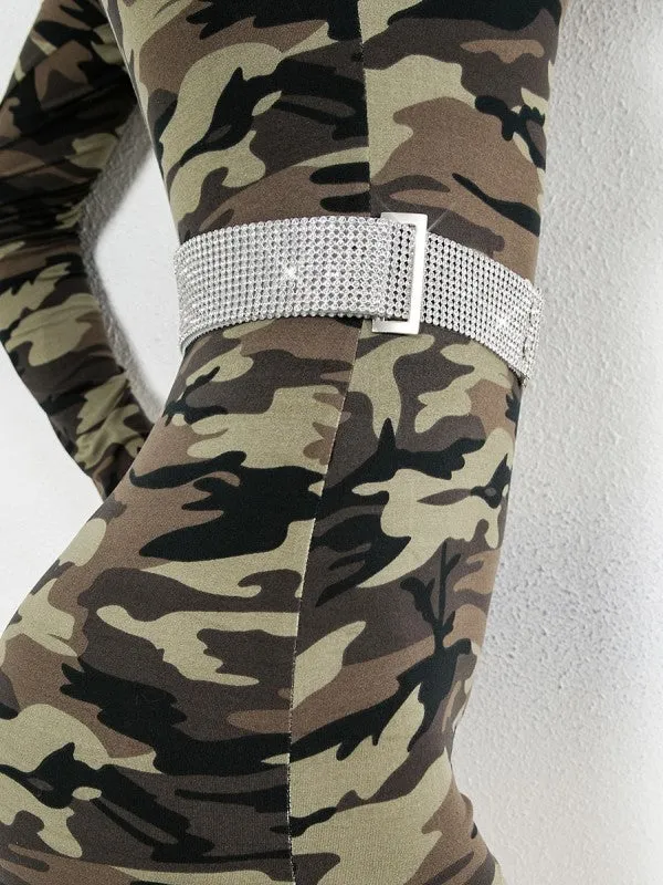 Round Diamond Buckle Belt