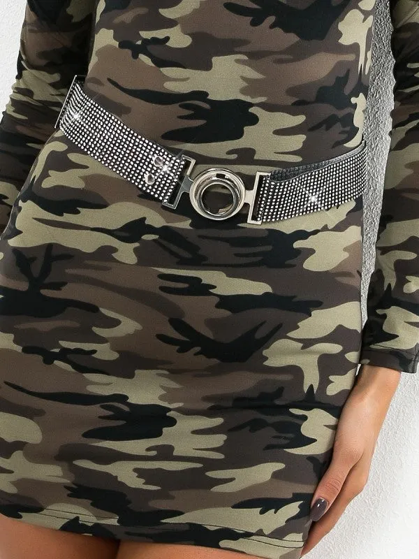 Round Diamond Buckle Belt