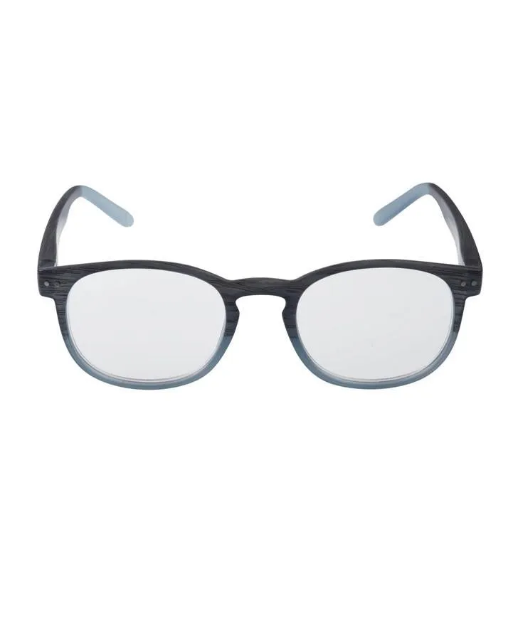 Round Ombre Blue Reading Glasses