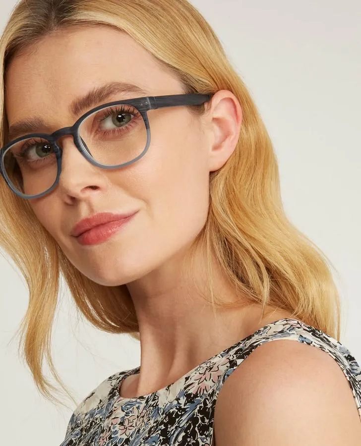 Round Ombre Blue Reading Glasses