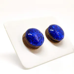 Royal Blue Sparkle Stud Earrings by Candi Cove Designs