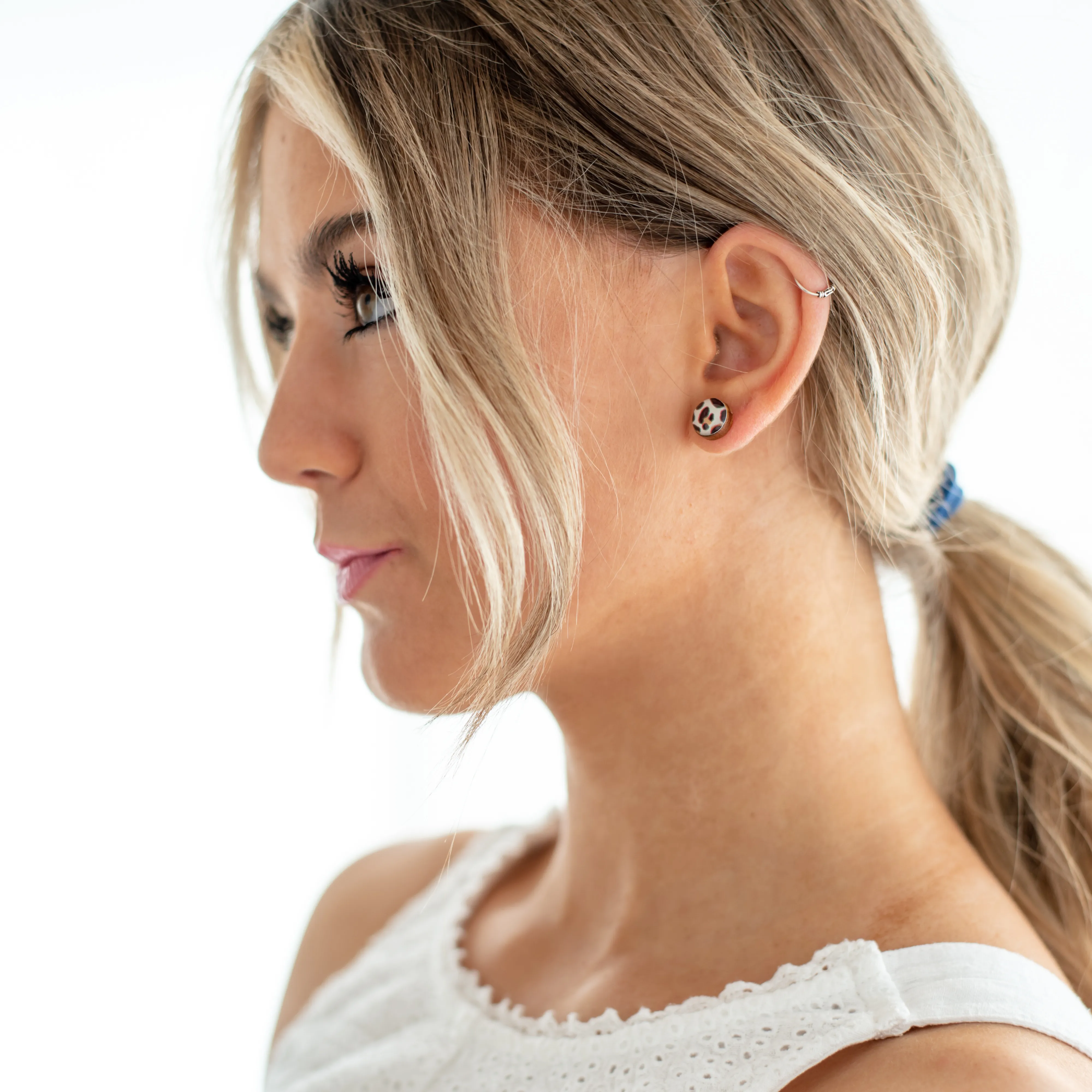Royal Blue Sparkle Stud Earrings by Candi Cove Designs