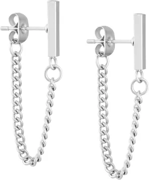 Sacina Bar Stud Earrings, Chain Earrings for Women, Grunge Earrings,Minimalist Earrings, Christmas Jewelry Gift for Women