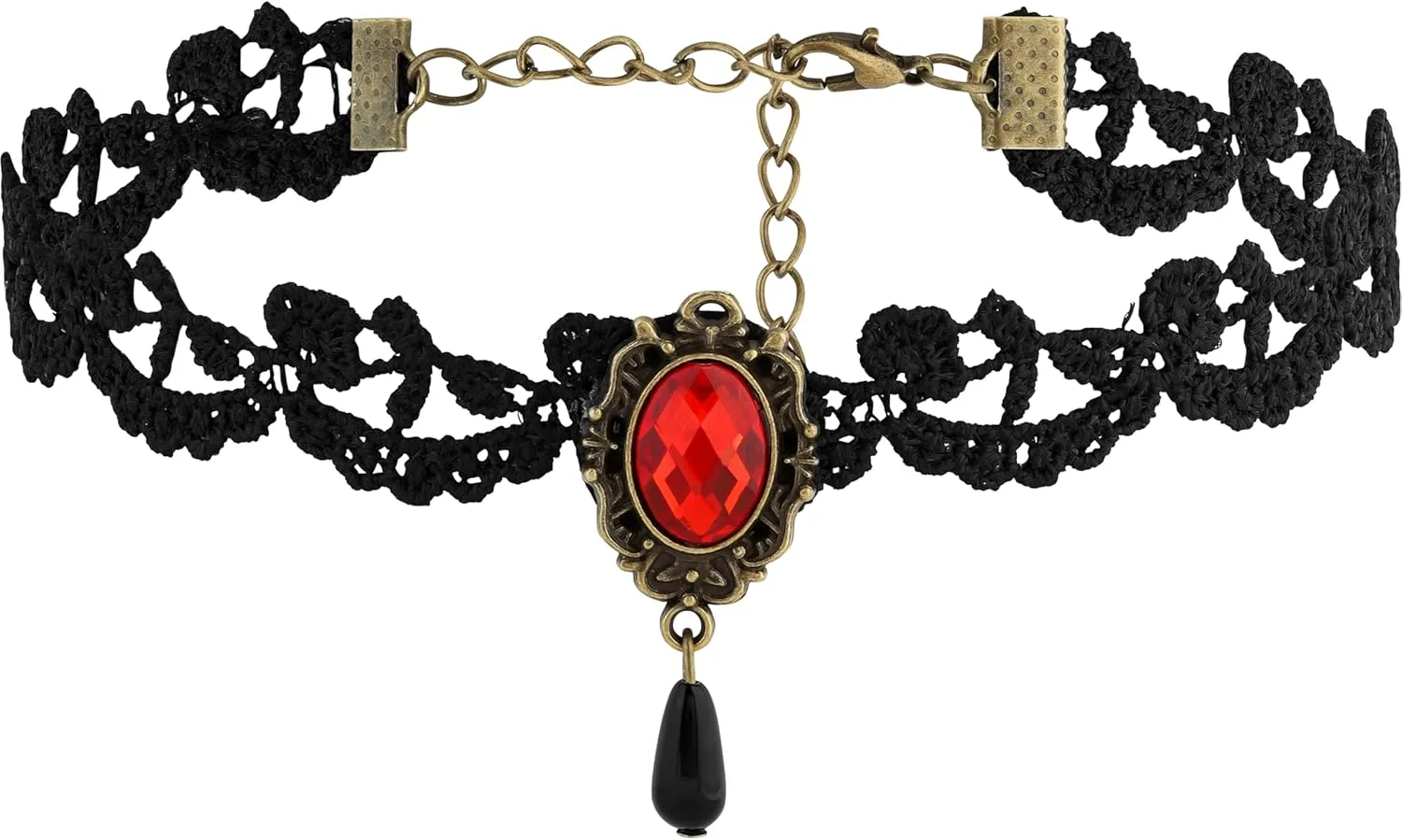 Sacina Black Rhinestone Victorian Choker, Velvet Black Gothic Choker Necklace, Costume Christmas Jewelry Gifts for Women