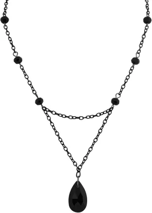 Sacina Goth Layered Dainty Black Y Necklace, Gothic Emo Grunge Necklace, Goth Jewelry, Christmas Jewelry Gift for Women