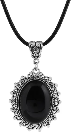 Sacina Gothic Black Teardrop Victorian Necklace, Gothic Goth Necklace, Black Goth Jewelry, Halloween Christmas Jewelry Gift for Women