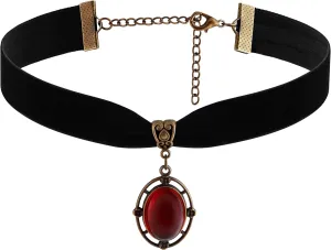 Sacina Red Victorian Velvet Choker, Black Jewelry, Gothic Goth Choker, Vintage Necklace, Halloween Christmas Jewelry Gifts for Women
