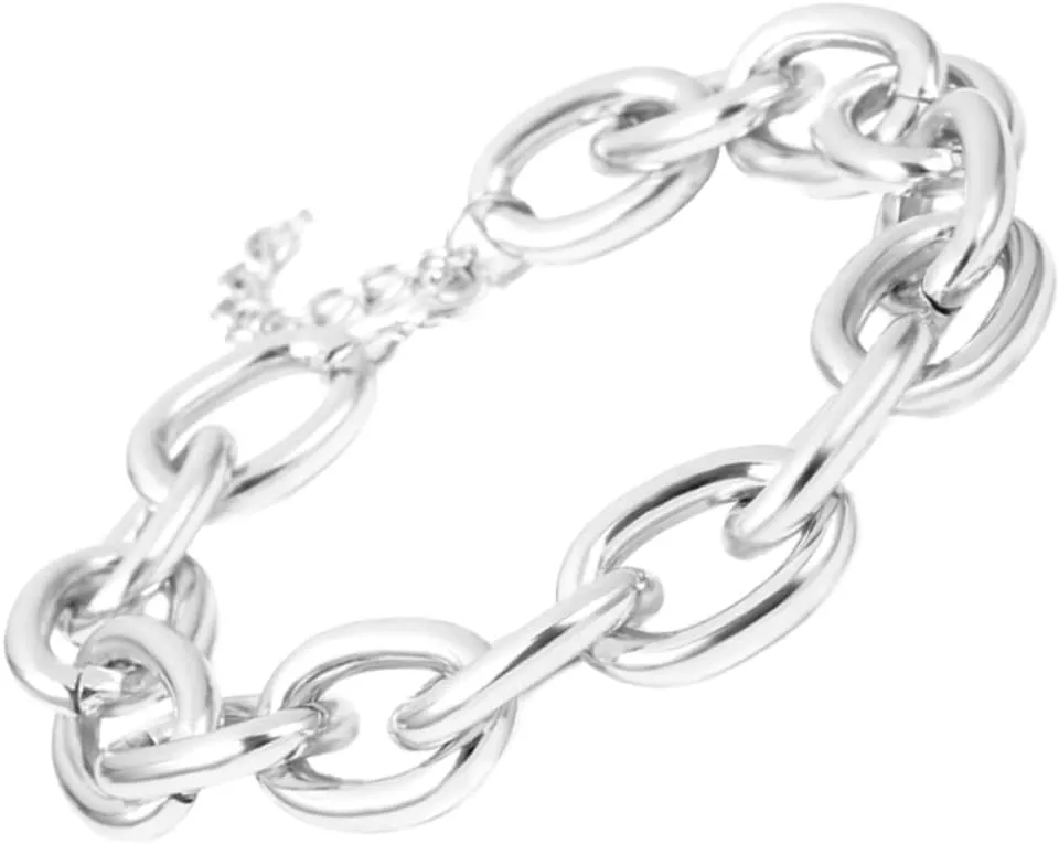 SAFIGLE Neck Link Chain Short Necklace Minimalist Jewelry for Women Disc Pendant