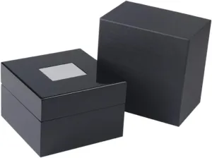 SAFIGLE Varnished Wood Watch Box Winding Organizer for Men's Watches Display Case Storage Box Luxury Elegant Black Finish