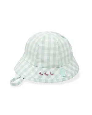 Sage Green Gingham Sun Hat