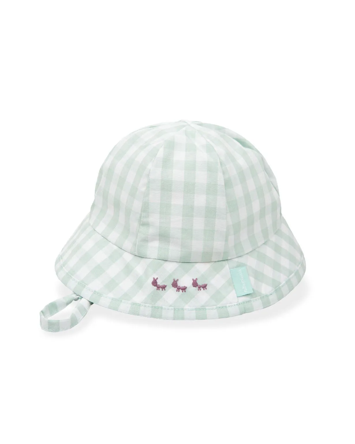 Sage Green Gingham Sun Hat