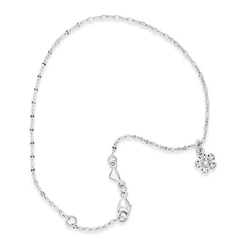 Sakura Diamond Flower Charm Bracelet