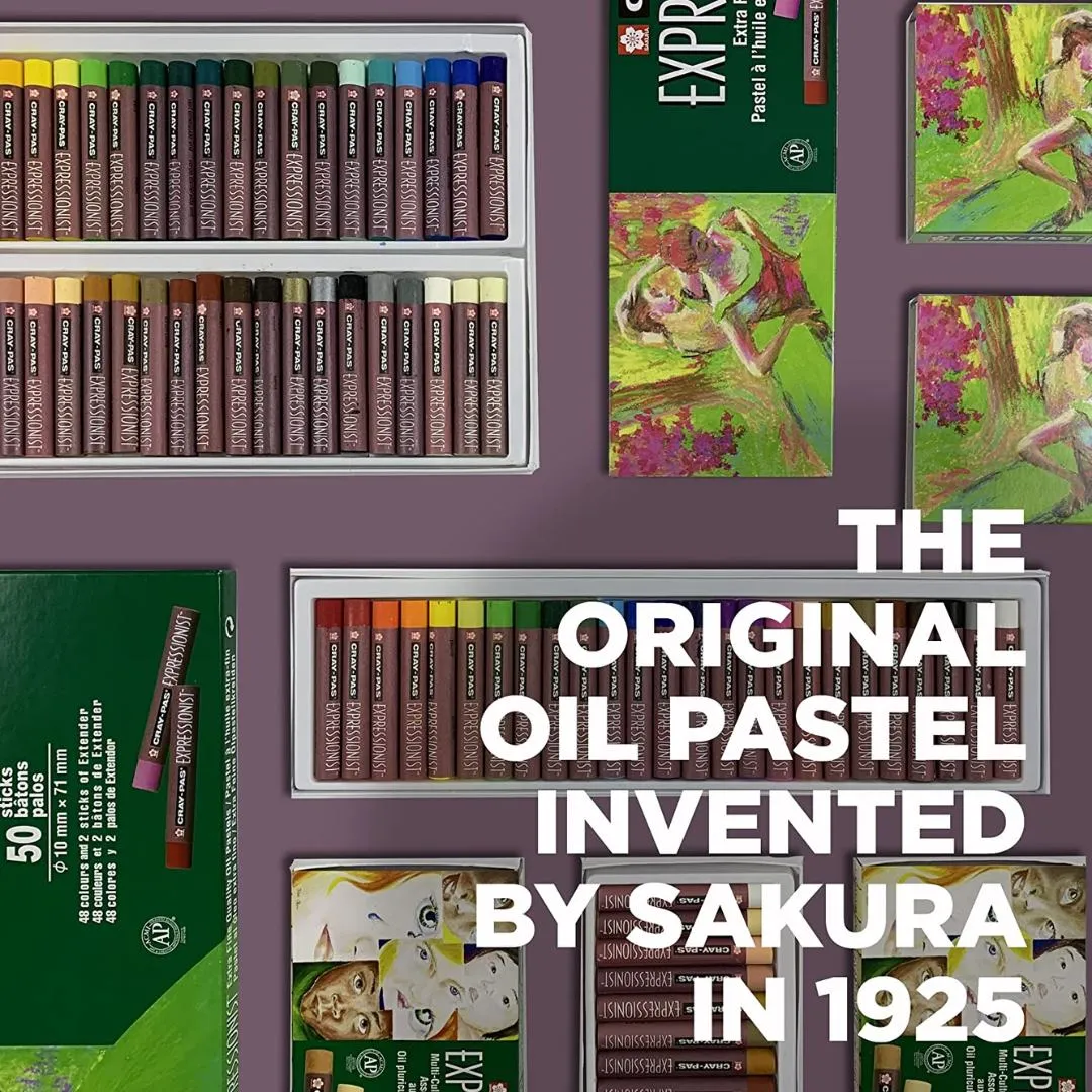 Sakura Expressionist Oil Pastels, Set Of 50 Assorted Colors