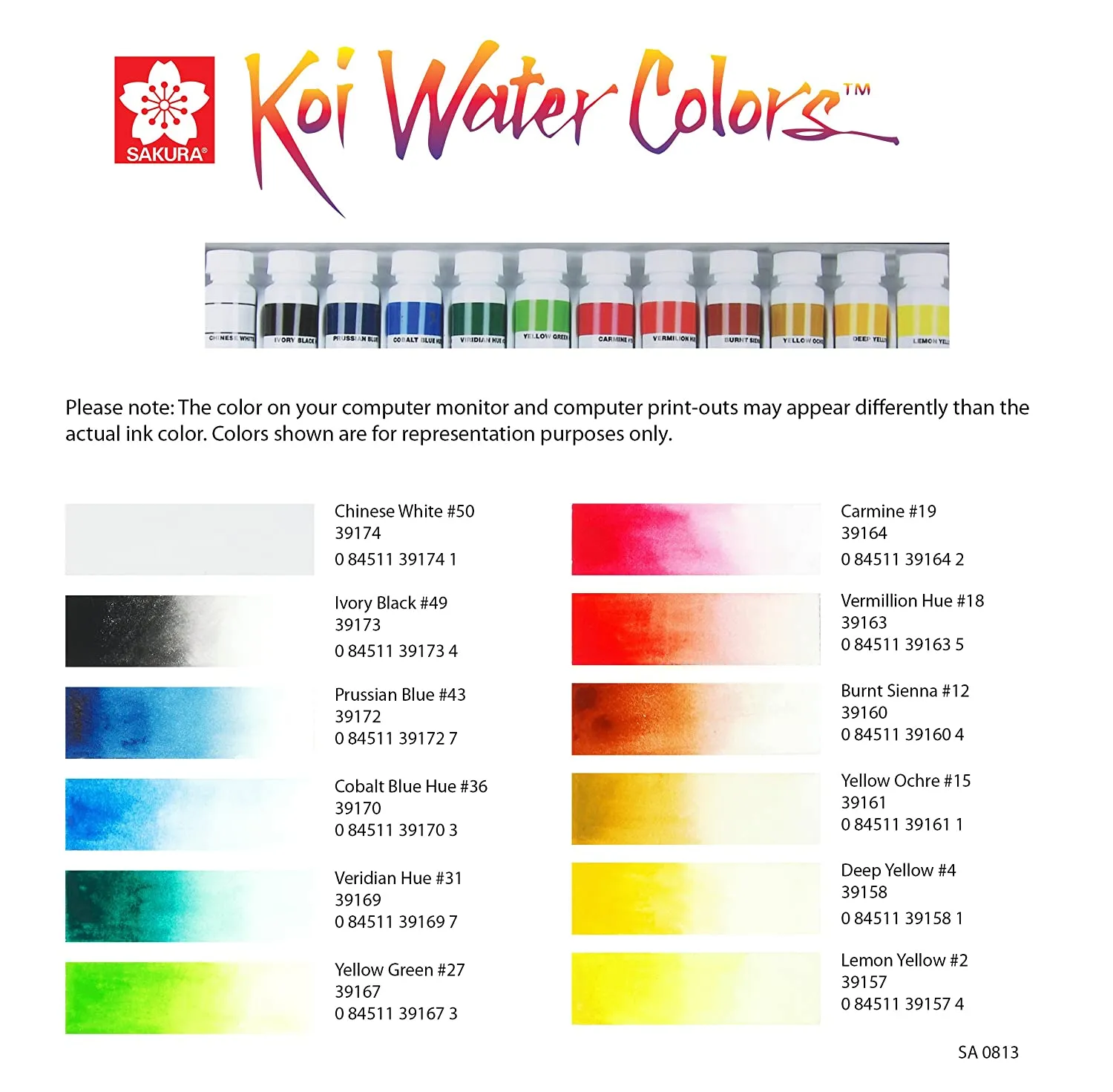 Sakura Koi Assorted Water Colours Tubes