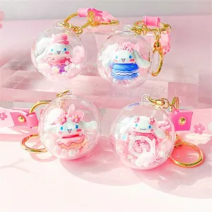 Sanrio Cinnamoroll Sakura Diary Series Keychain with Charm Asst-set of 10