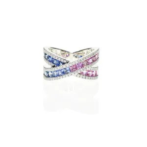 Sapphire Crossover Ring