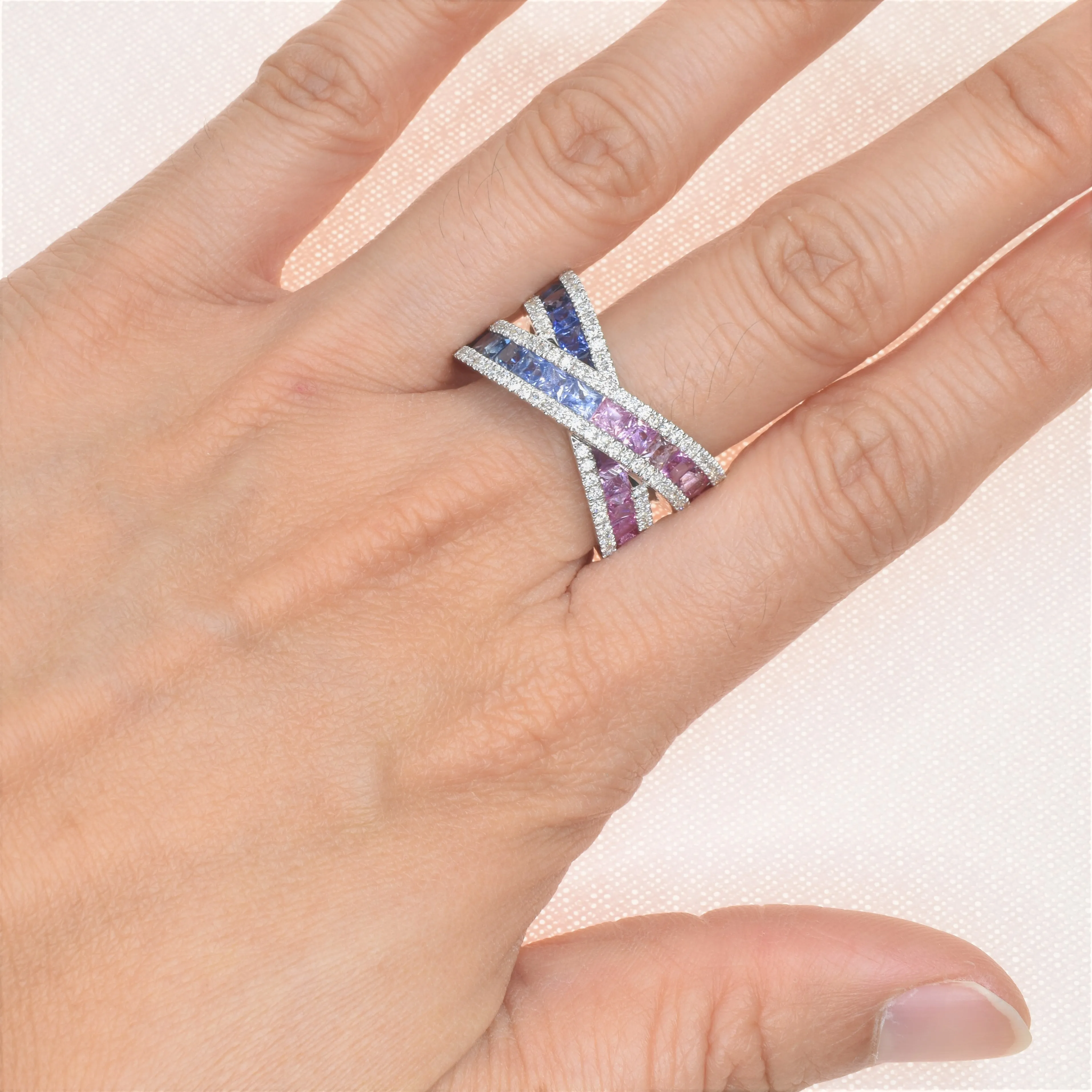 Sapphire Crossover Ring