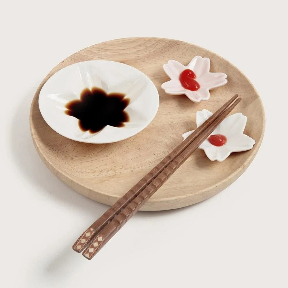Sauce Plate and Chopstick Holder Set Sakura ( 2 colors)