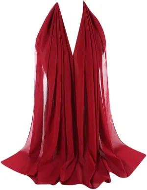 Scarfs for Women Fashion Women Silk Head Scarf Chiffon Scarf Plain Headband Wrap Hijabs Women Bubble (U, One Size)