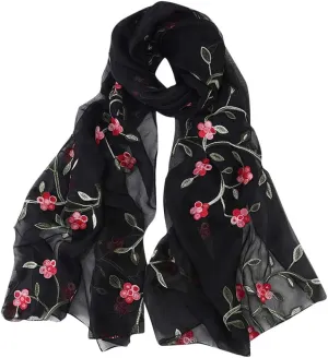 Scarfs For Women Fashion Women Silk Scarves Hijabs Headband Scarf Scarf Women Embroidery Wrap Muslim Shawls Chiffon