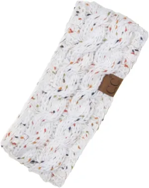 ScarvesMe Womens Confetti Sherpa Lined Winter Cable Knit Headband Headwrap