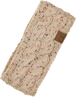 ScarvesMe Womens Confetti Sherpa Lined Winter Cable Knit Headband Headwrap