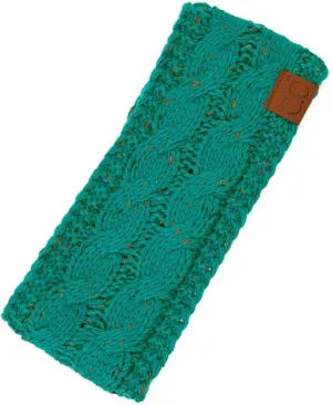 ScarvesMe Womens Confetti Sherpa Lined Winter Cable Knit Headband Headwrap