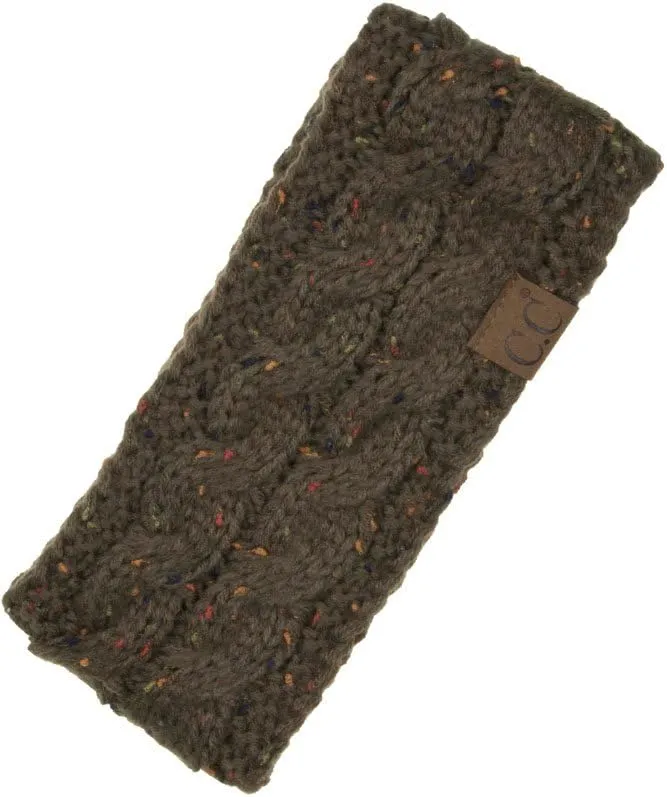 ScarvesMe Womens Confetti Sherpa Lined Winter Cable Knit Headband Headwrap