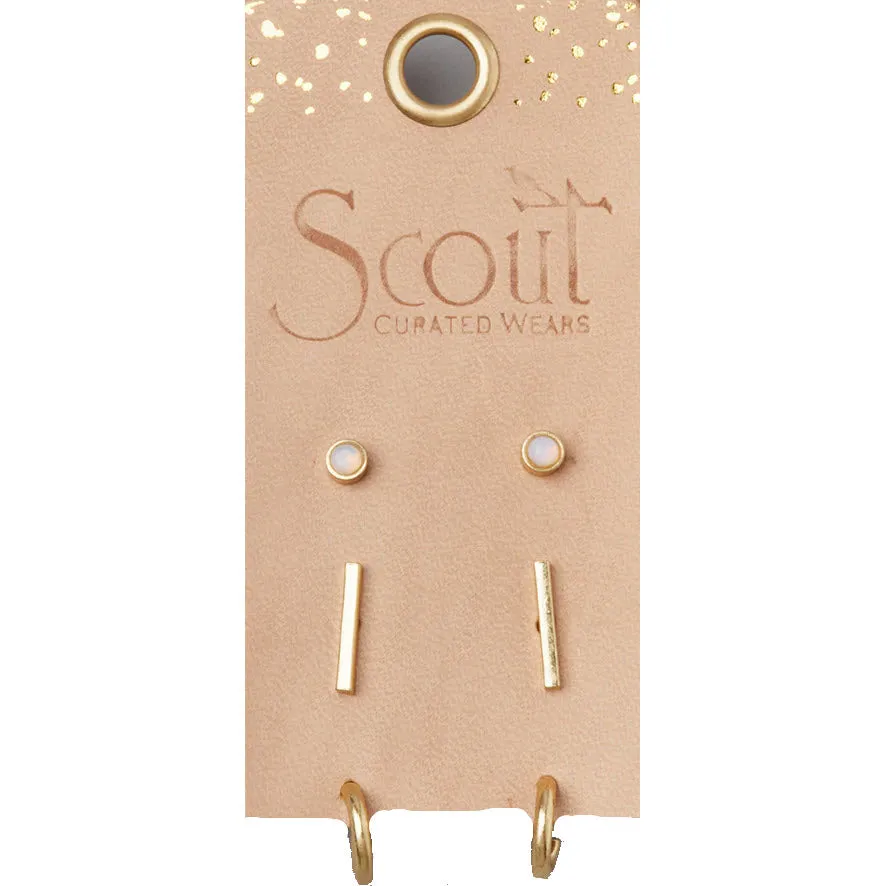 SCOUT SCARLETT STUD TRIO GOLD