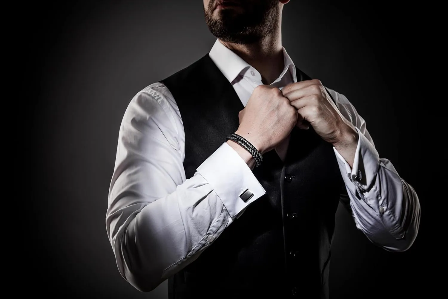 SERASAR Premium Leather Bracelet Men | Stainless Steel Magnetic Clasp | Three Colors | Jewelry Box Included