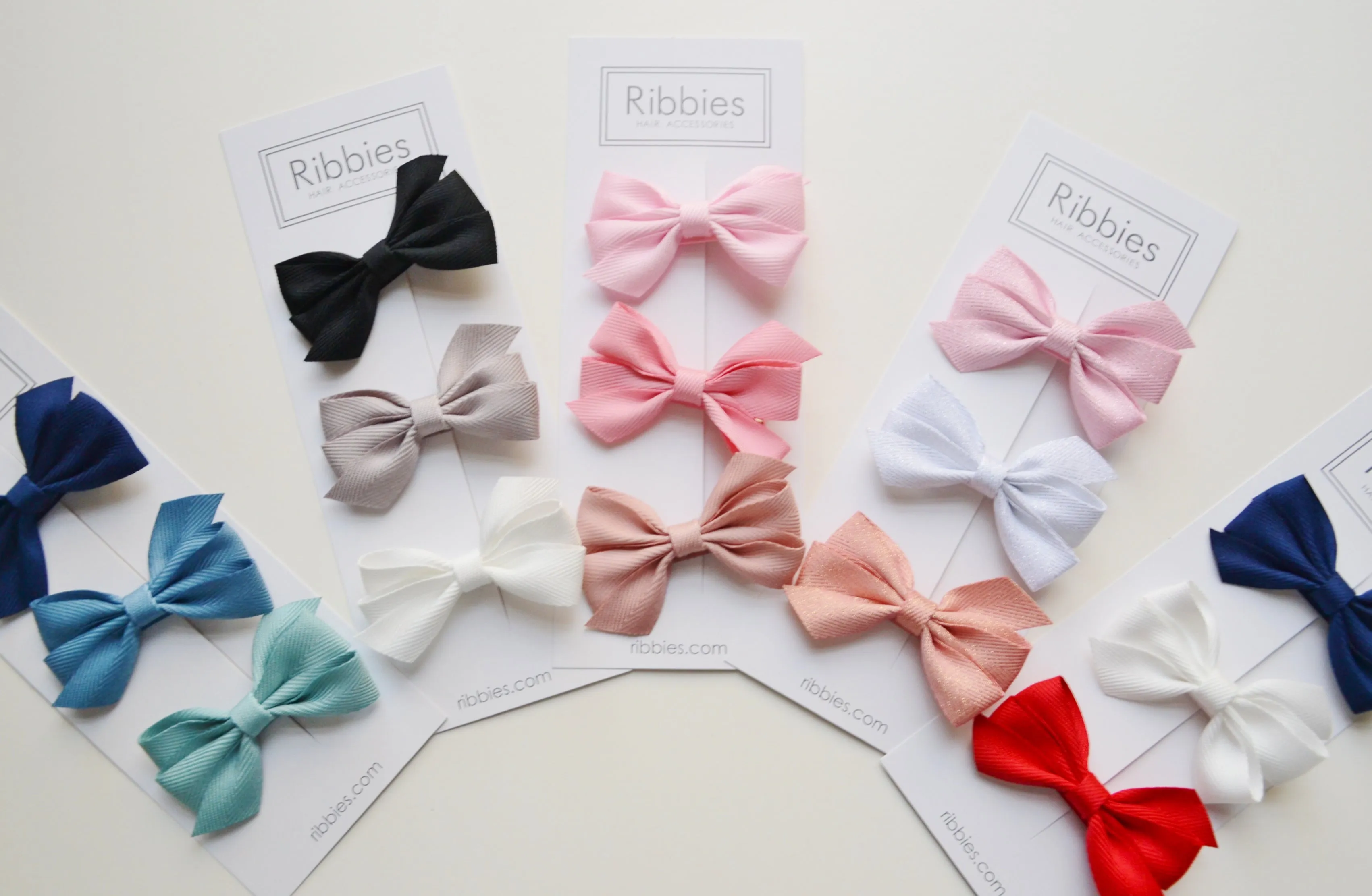 Set of 3 Medium Triple Sparkly Bows - Pastel