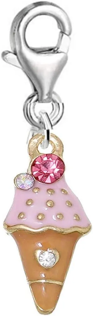 Sexy Sparkles Ice Cream Charm clip on charm for bracelets lobster clasp charm