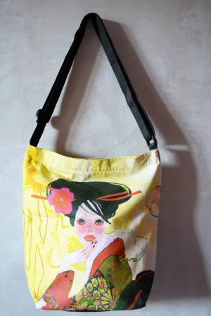 Shopper Canvas Bag-Geisha Print