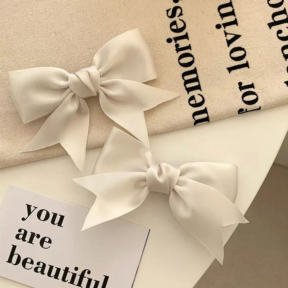 Silk Ribbon Bow Hair Clips