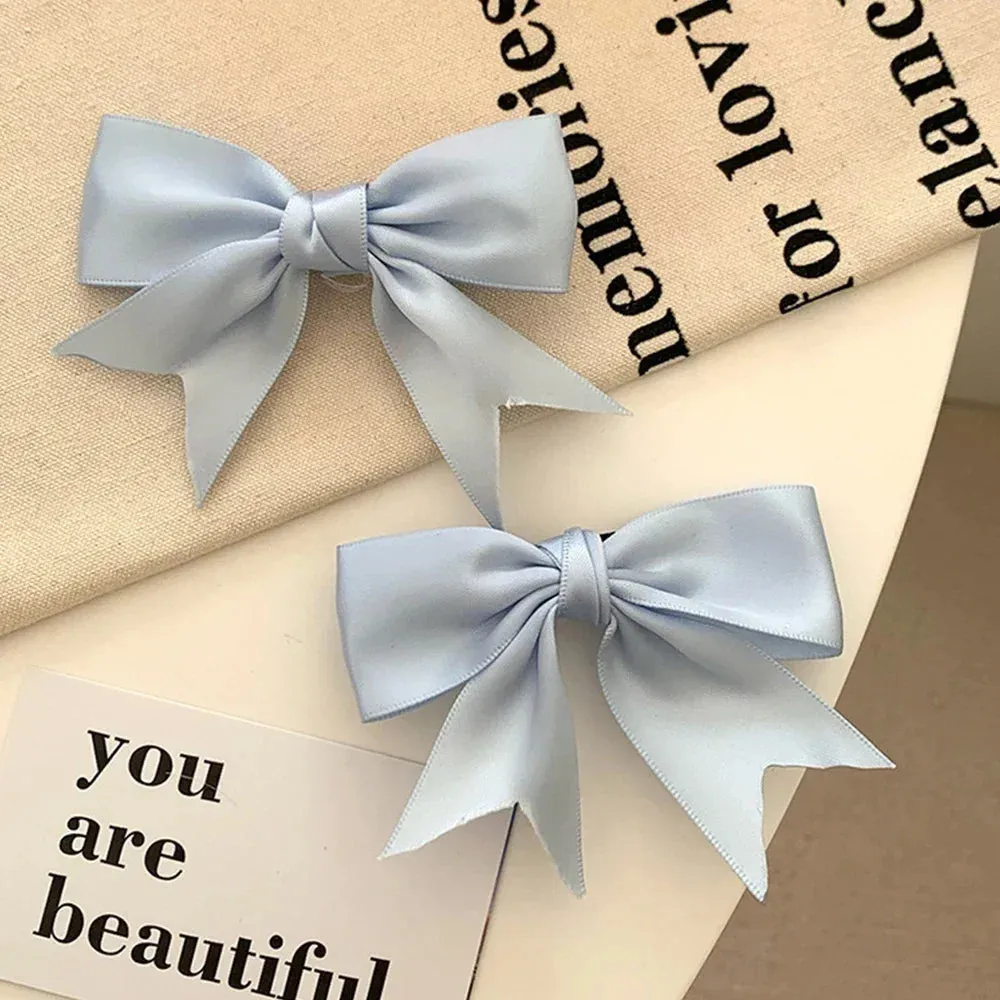 Silk Ribbon Bow Hair Clips