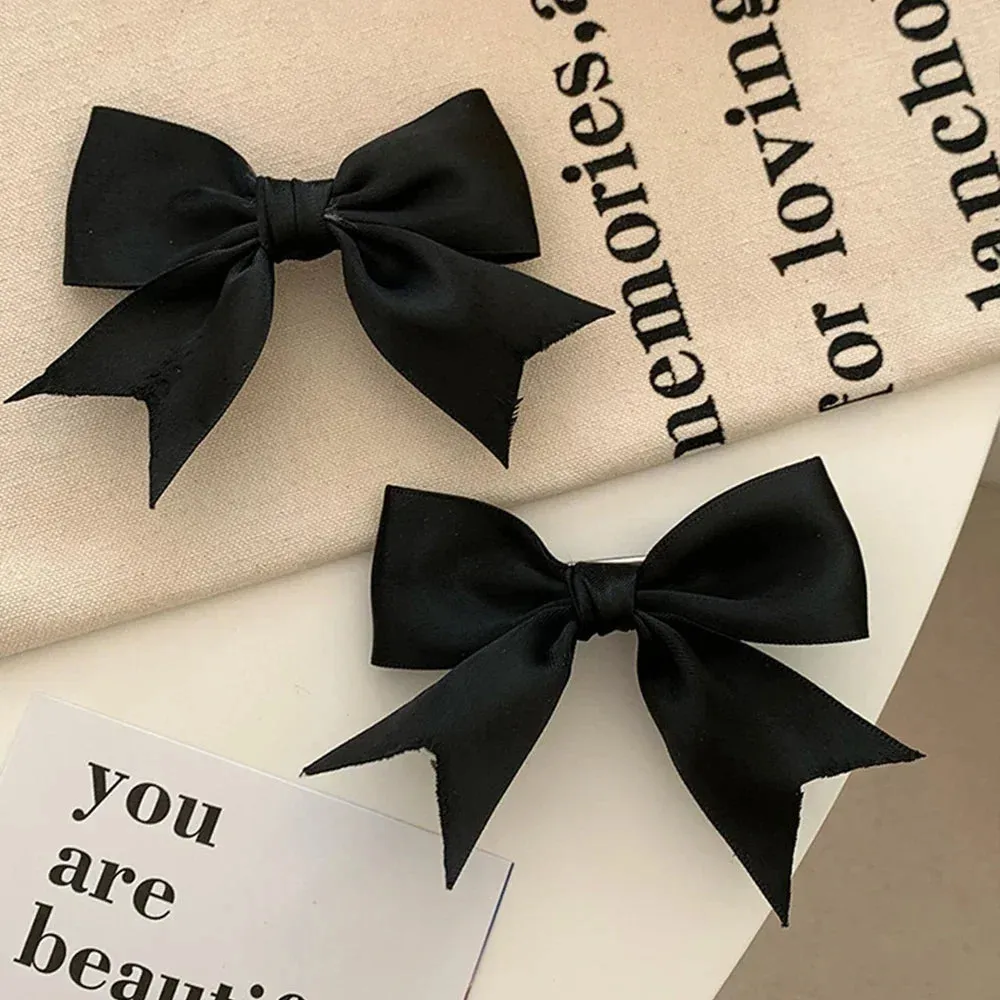 Silk Ribbon Bow Hair Clips