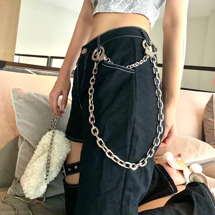 Silver Chain Belt Handcuffs