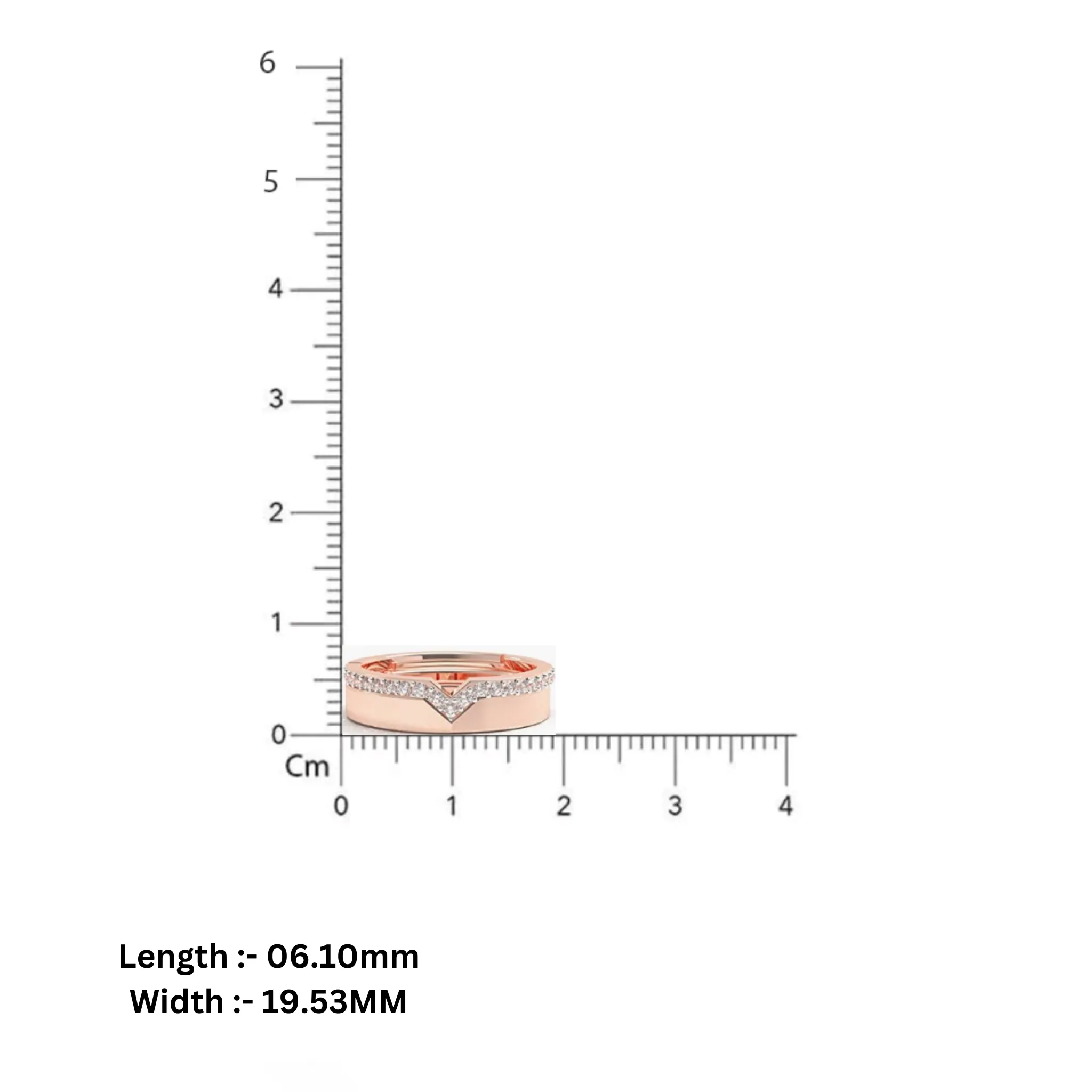 Silver Elegance Adjustable V- Shaped Rose Gold Ring For Couple
