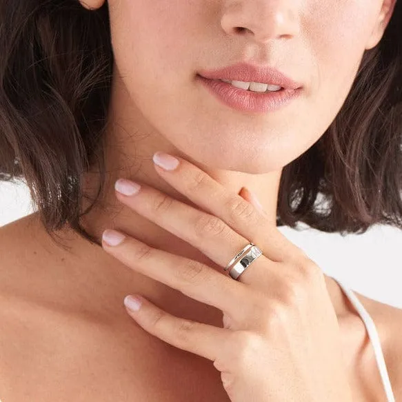 Silver Glow Wide Adjustable Ring