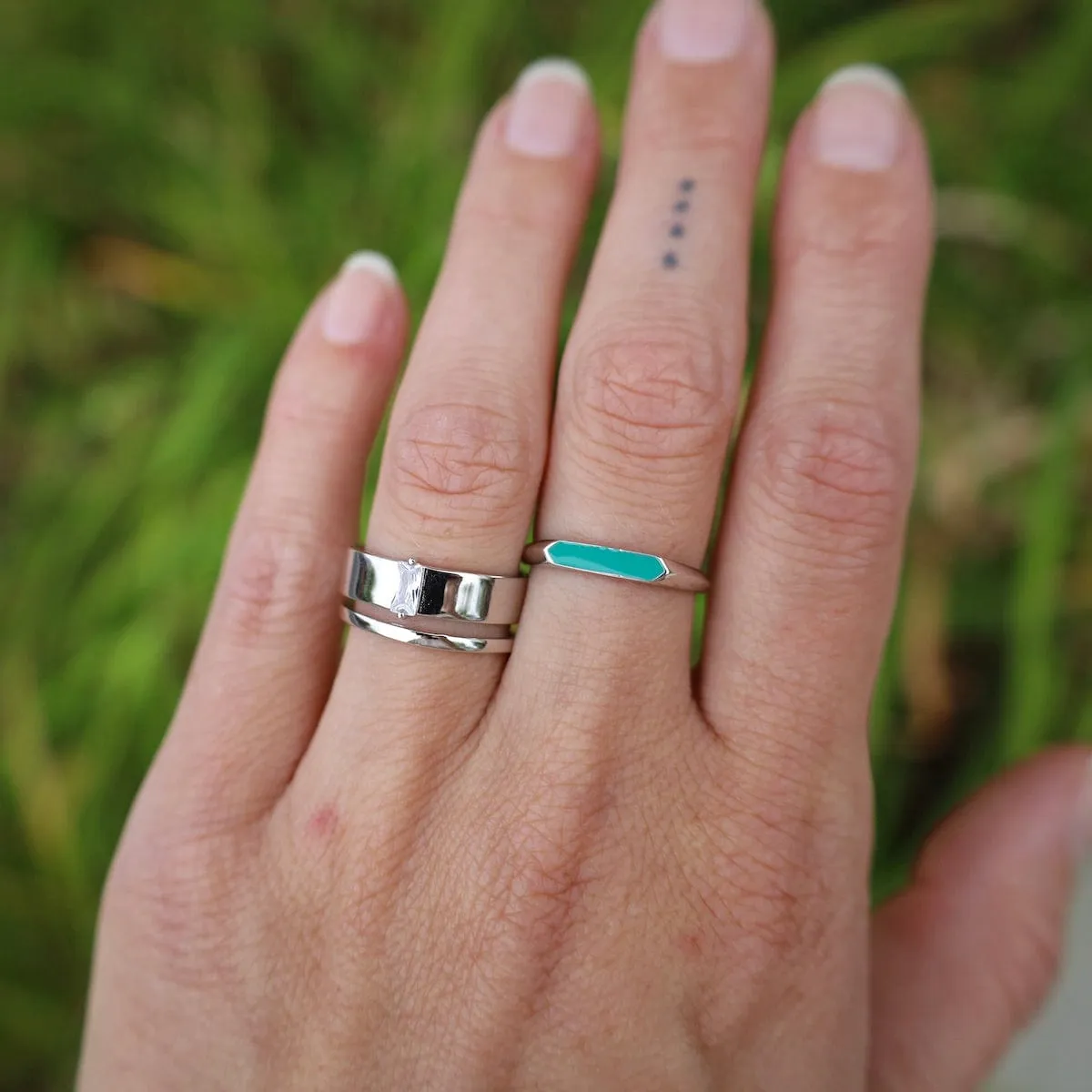 Silver Glow Wide Adjustable Ring