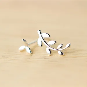 Silver Olive Leaf Earrings Minimalist Earrings Cute Earrings