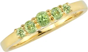 Silvershake 5-Stone Extra Petite Round Shape Gemstone White Gold Plated or Yellow Gold Plated 925 Sterling Silver Minimalist Journey Stackable Ring Jewelry for Women or Teen